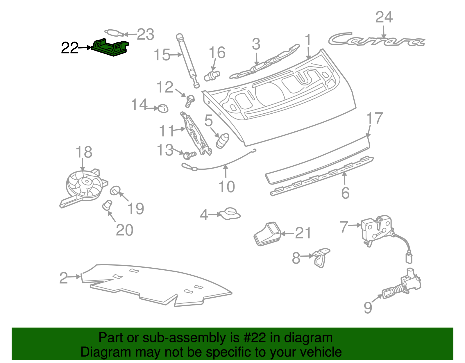 Under Hood Lamp - Porsche (997-632-201-00)