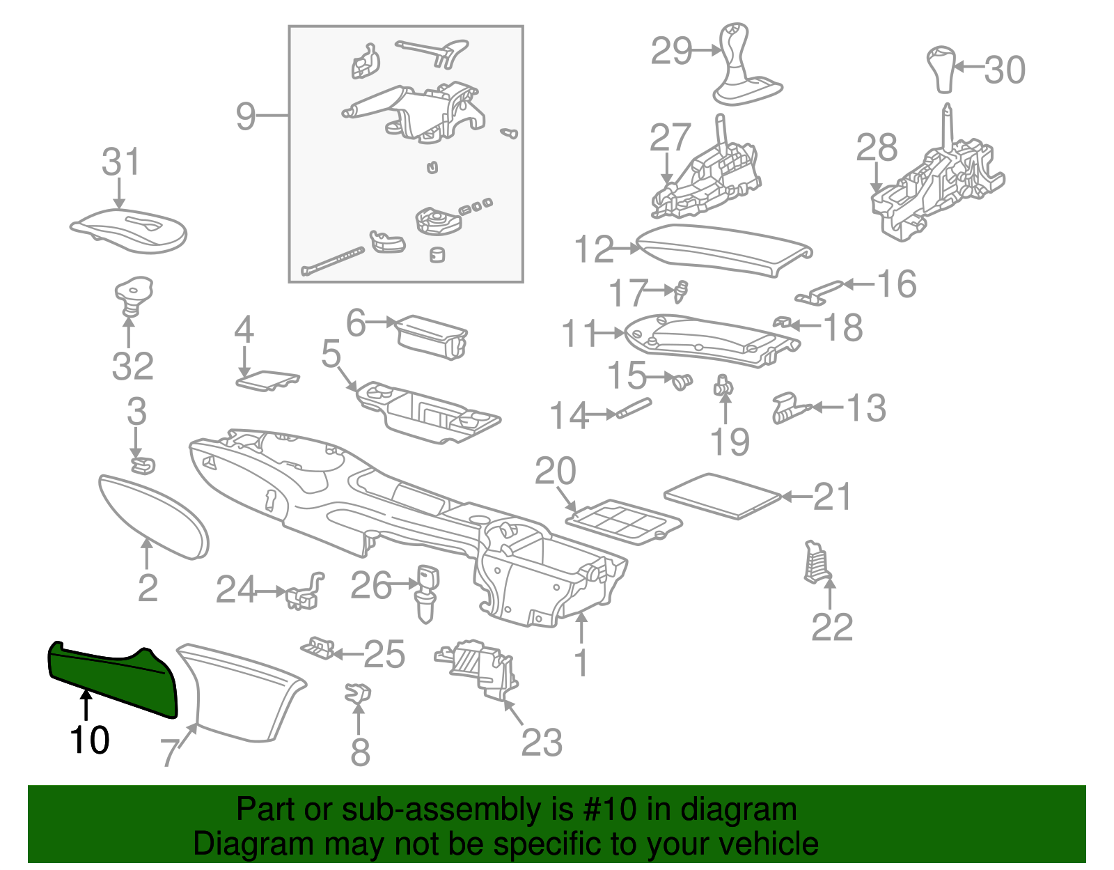 Park Brake Cover - Porsche (996-552-283-02-5Q0)