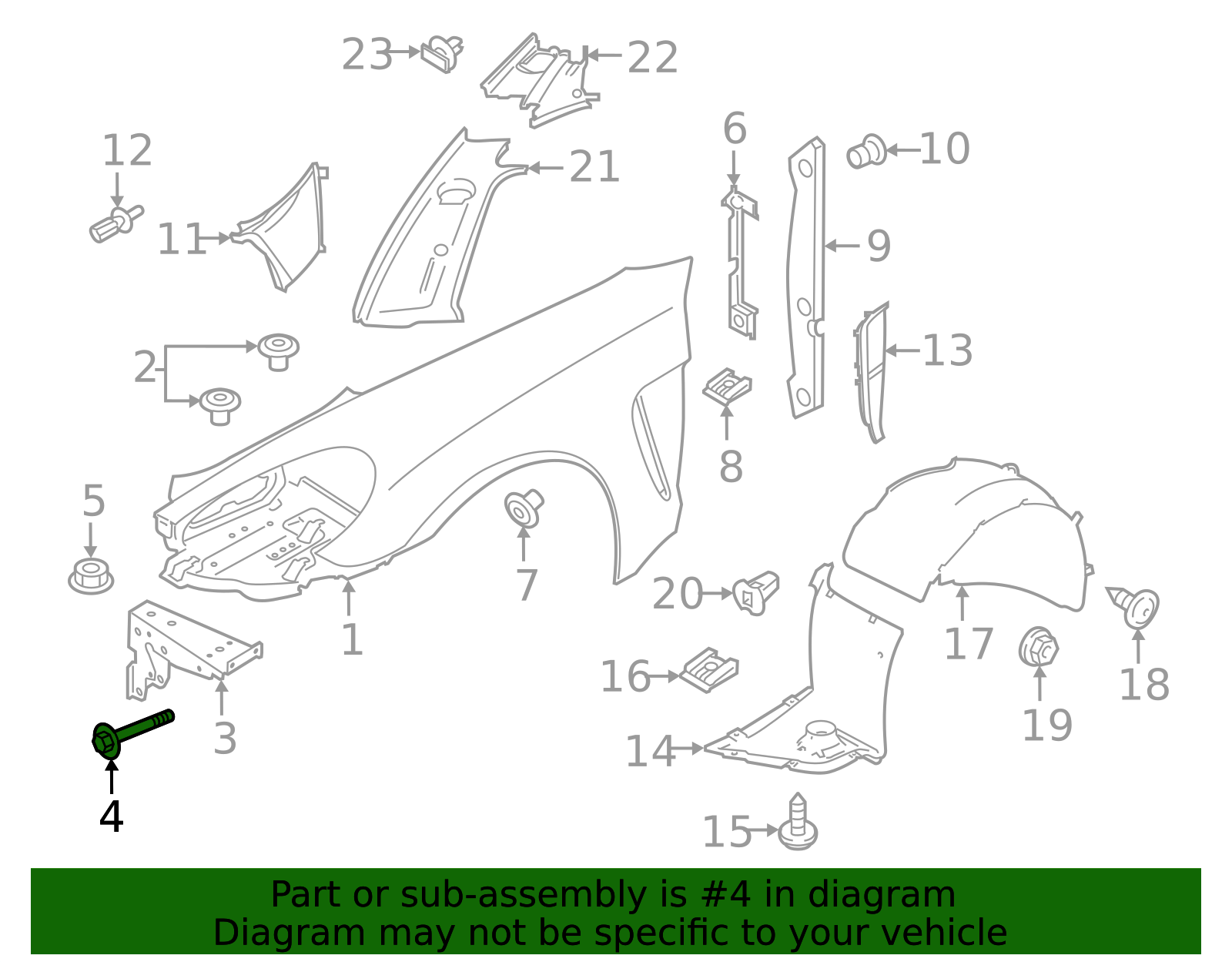 Front Mount Bracket Bolt - Porsche (N-912-509-01)