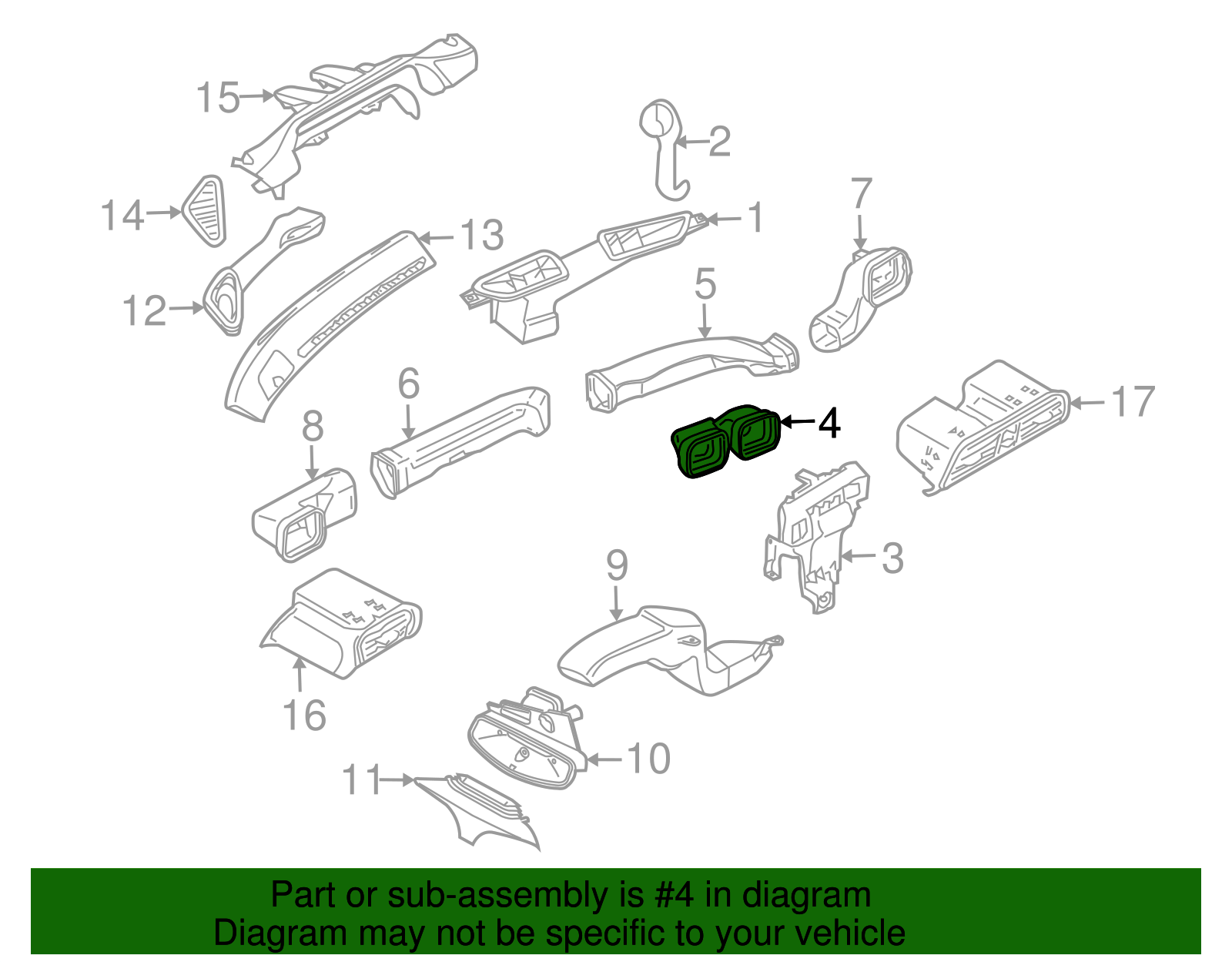 Center Duct - Porsche (997-572-769-00)