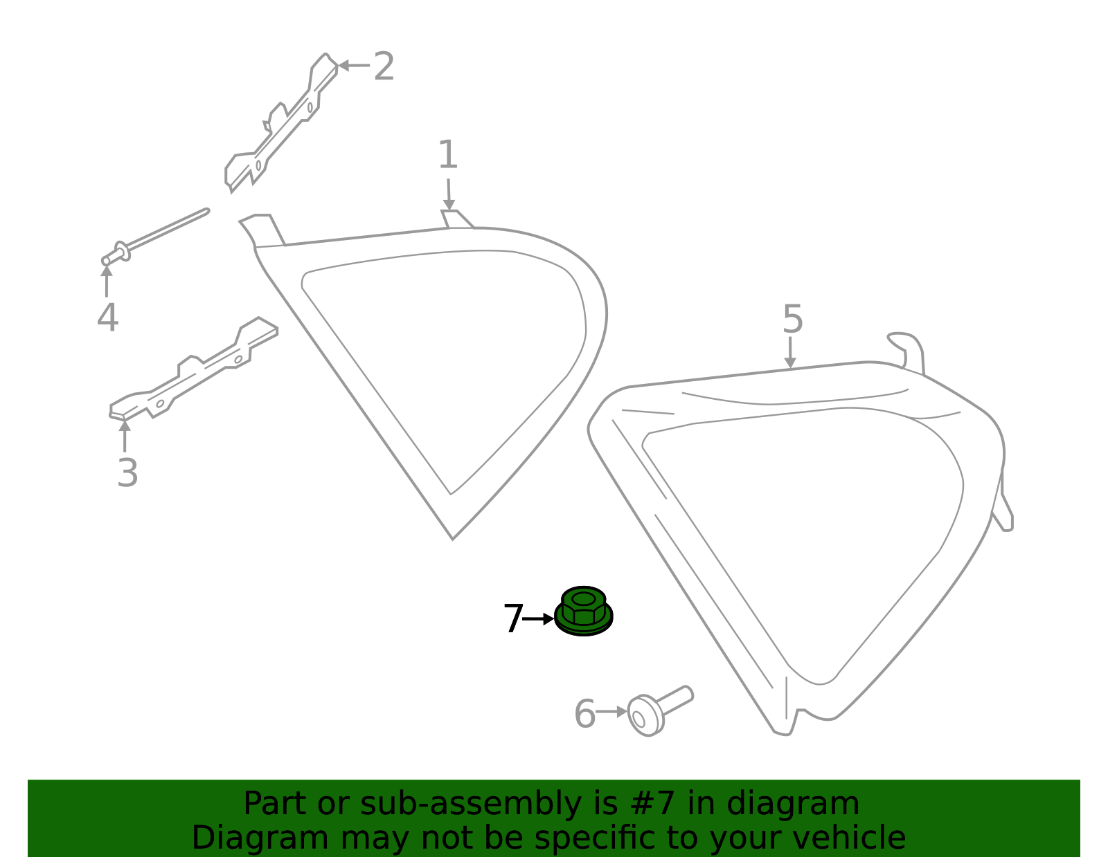 Center High Mount Stop Light Nut - Porsche (PAF-015-082)