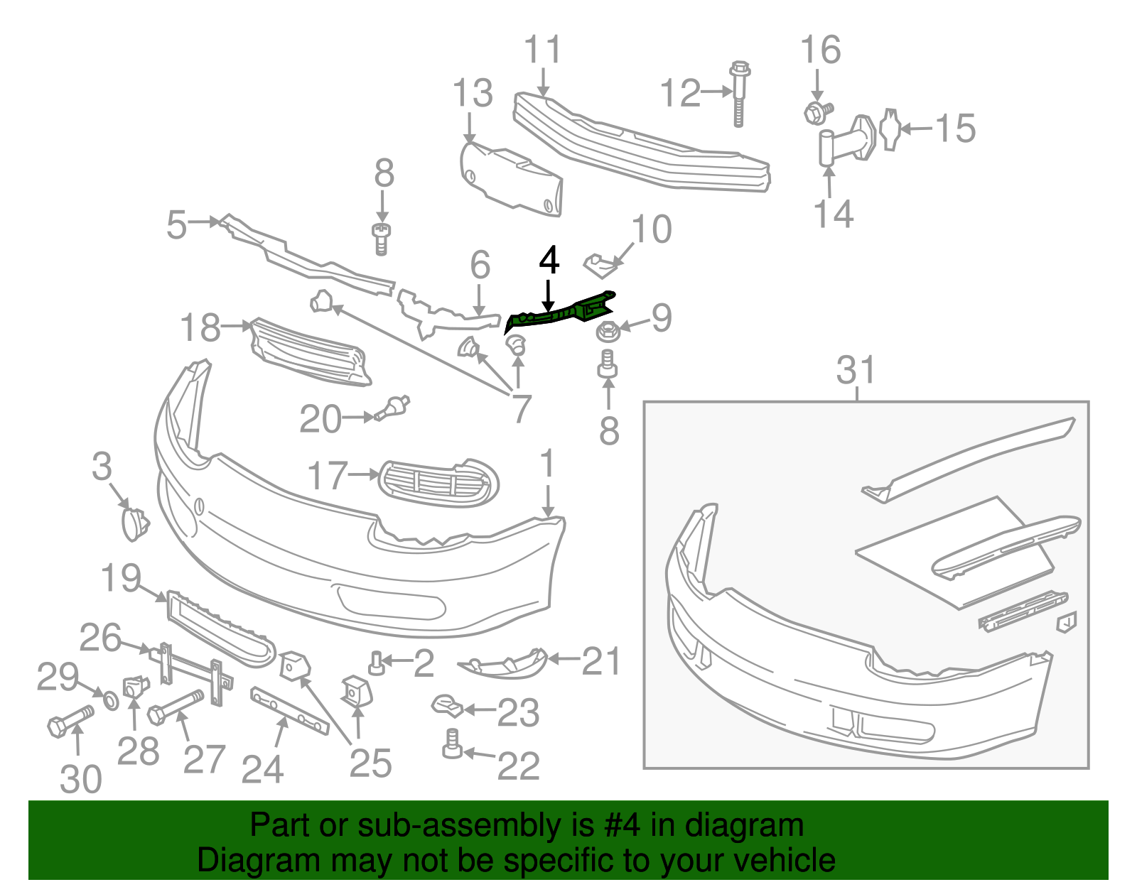 Bumper Cover Retainer Strip - Porsche (996-505-536-03)
