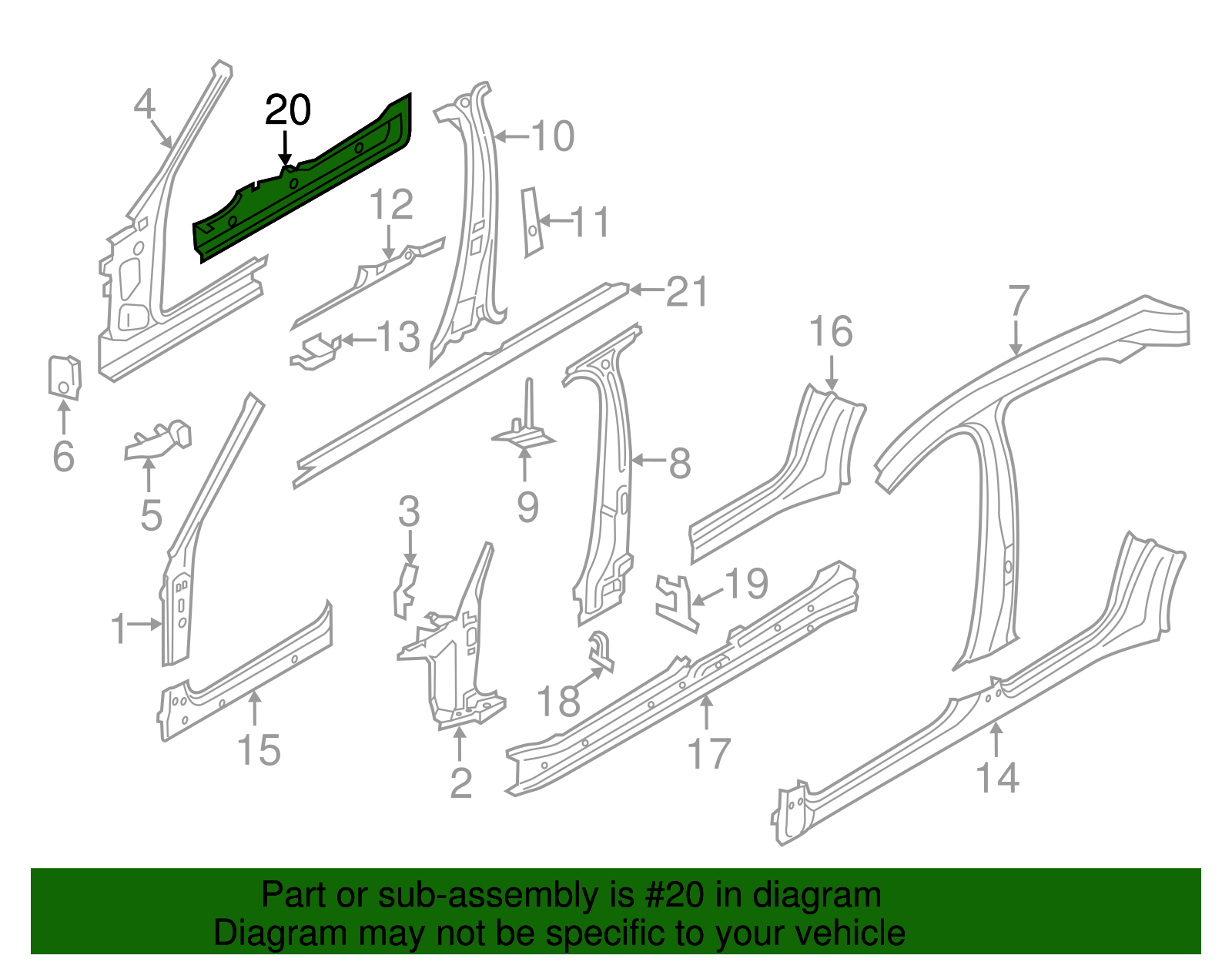 Inner Rocker - Porsche (971-809-529-Y-GRV)