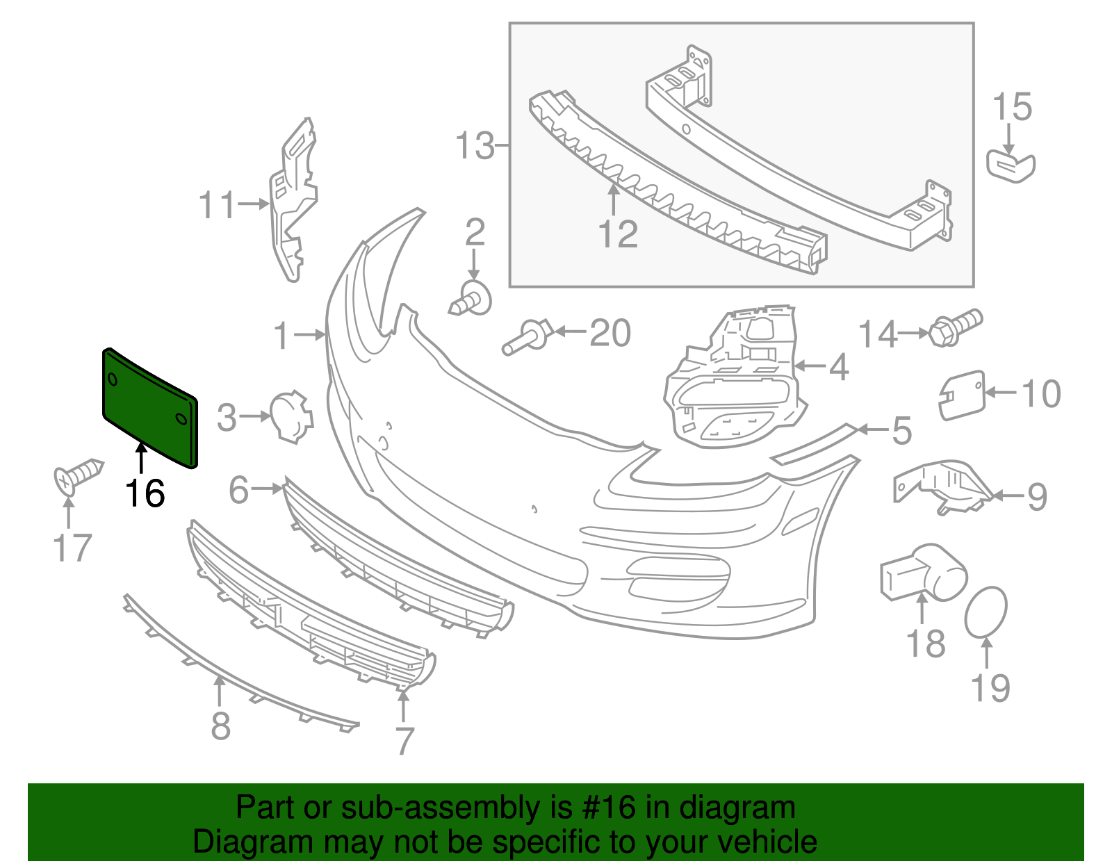 License Plate Bracket - Porsche (970-701-105-04-1E0)