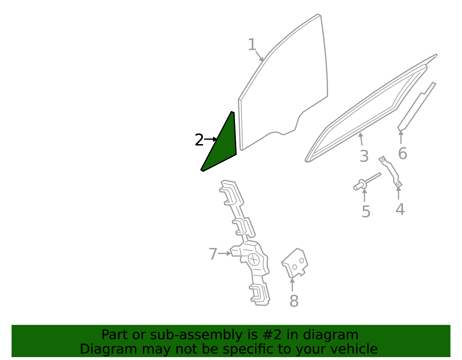 Door Window (Fixed) - Porsche (971-845-114-N)