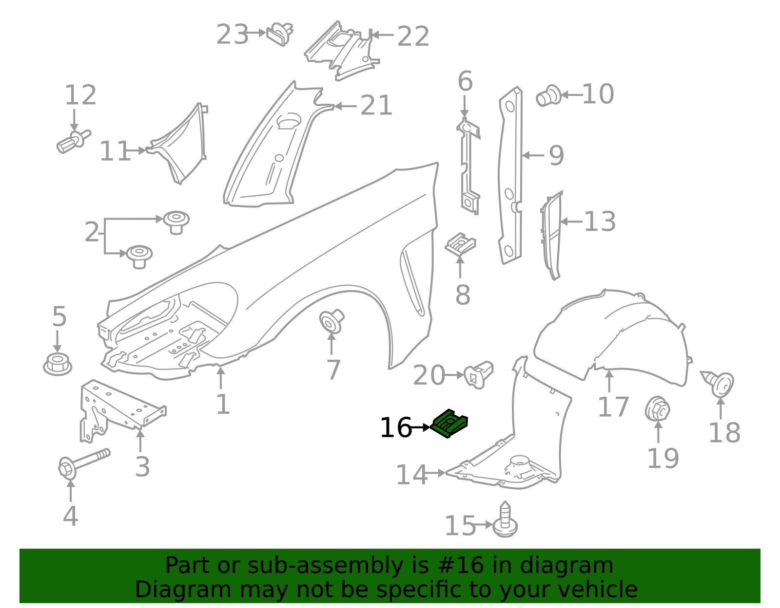 Ft Fender Liner U-Nut - Porsche (9A7-007-380-00)