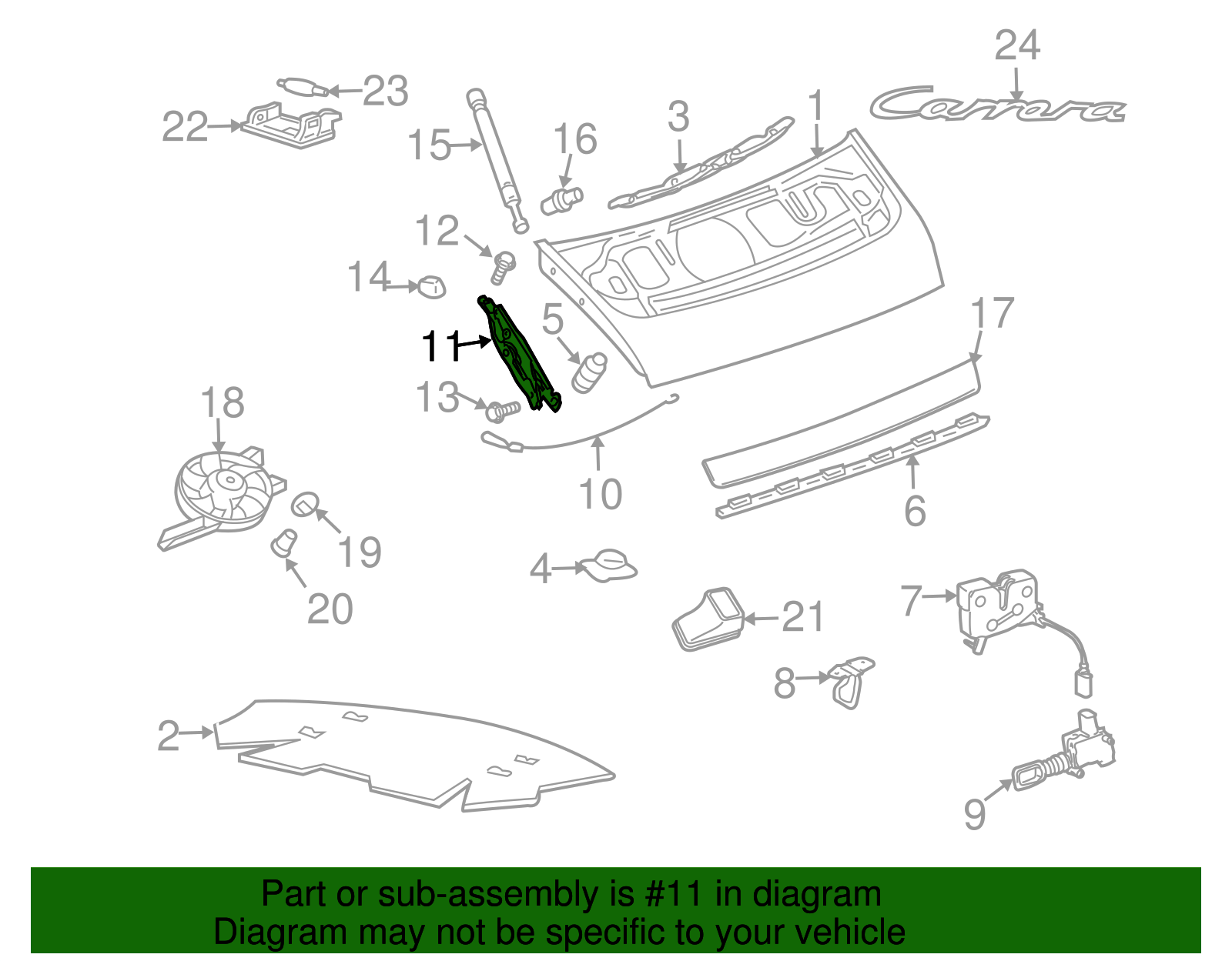 Deck Lid Hinge - Porsche (997-512-152-01)