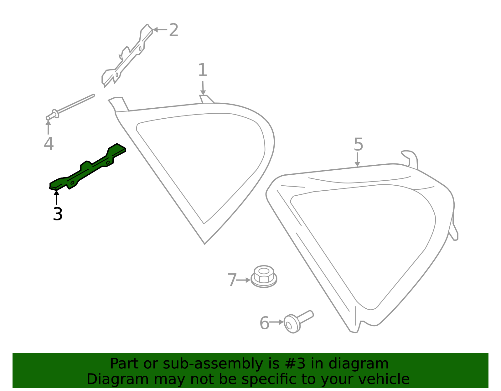 Quarter Glass Lower Bracket - Porsche (971-853-730)