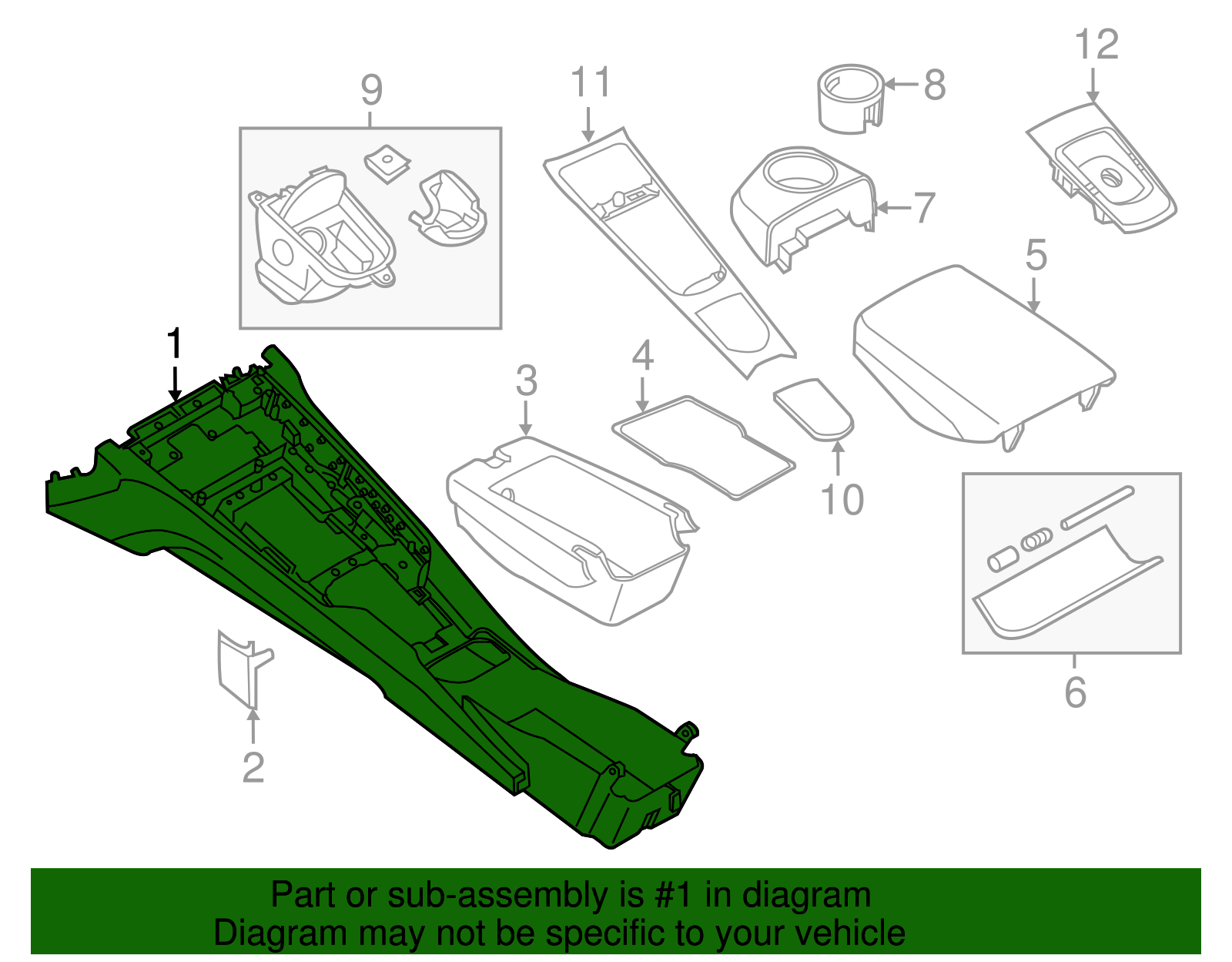 Center Console - Porsche (970-553-311-01-OK6)