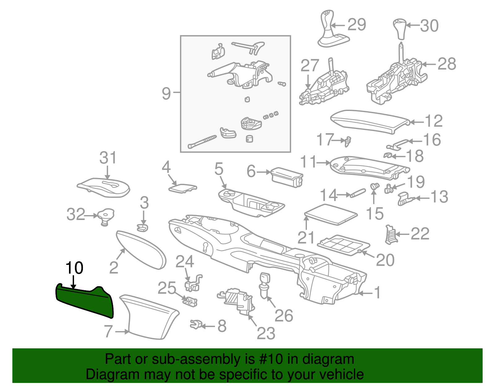 Parking Brake Lever Cover - Porsche (996-552-283-02-P13)
