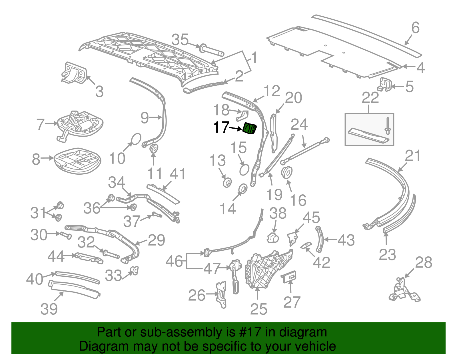 Center Bow Wedge - Porsche (996-561-959-00)