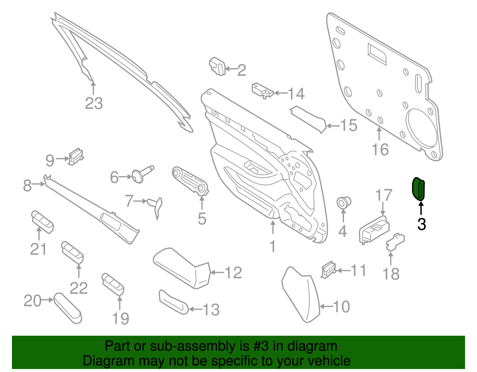 Door Trim Panel Buffer - Porsche (95B-867-084-A)