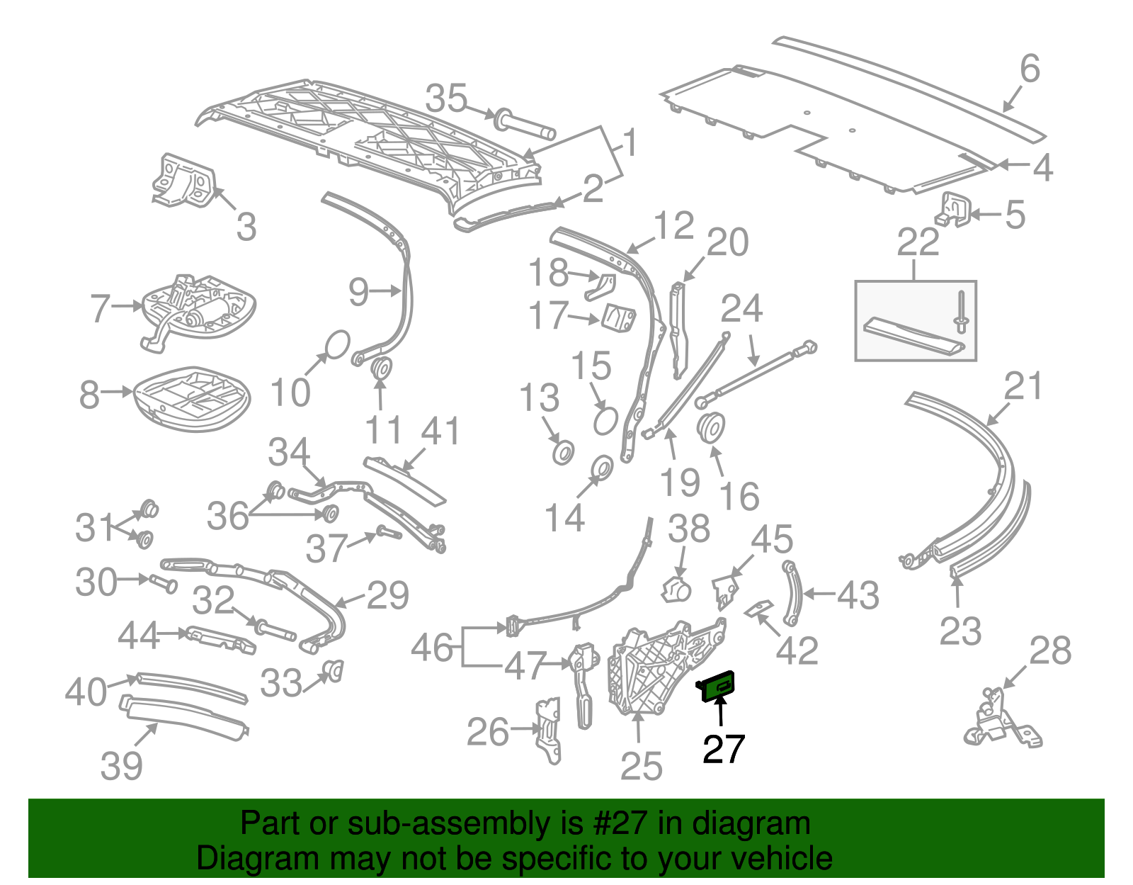 Convertible Top Retainer - Porsche (996-561-715-01)