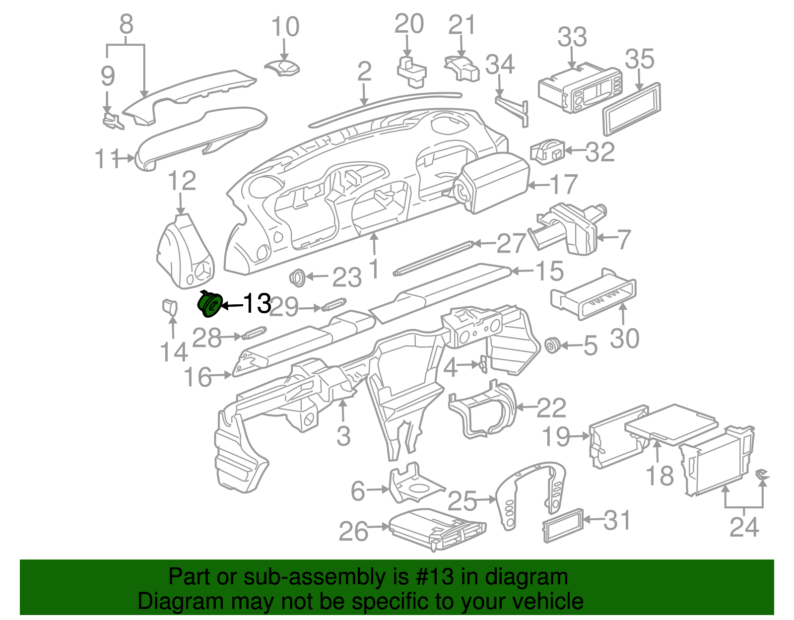 Instrument Panel Bezel - Porsche (996-552-417-02-M33)