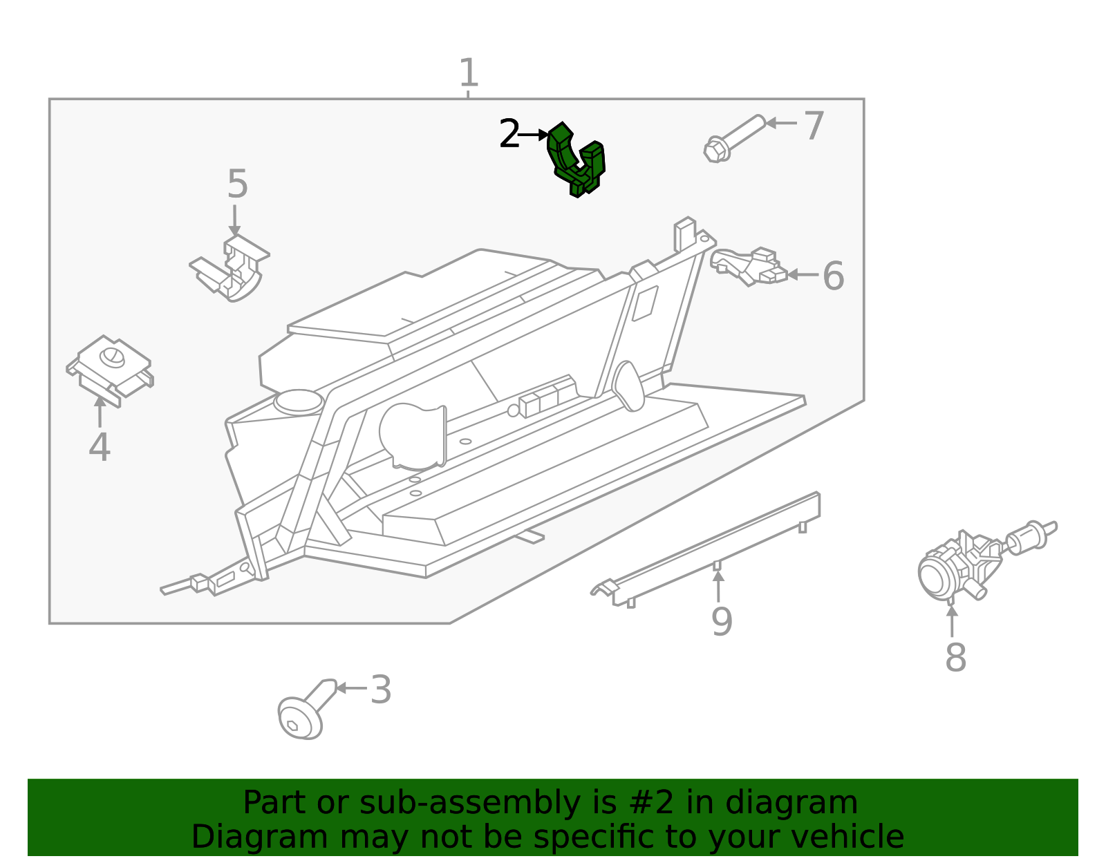 Glove Box Assembly Holder - Porsche (9P1-857-223)