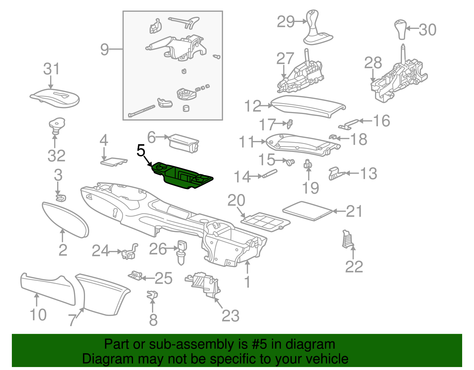Console Compartment - Porsche (996-552-095-02-5Q0)