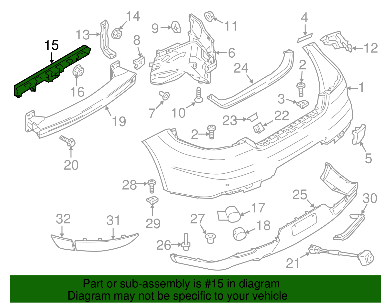 Bumper Cover Support Rail - Porsche (970-505-641-03)