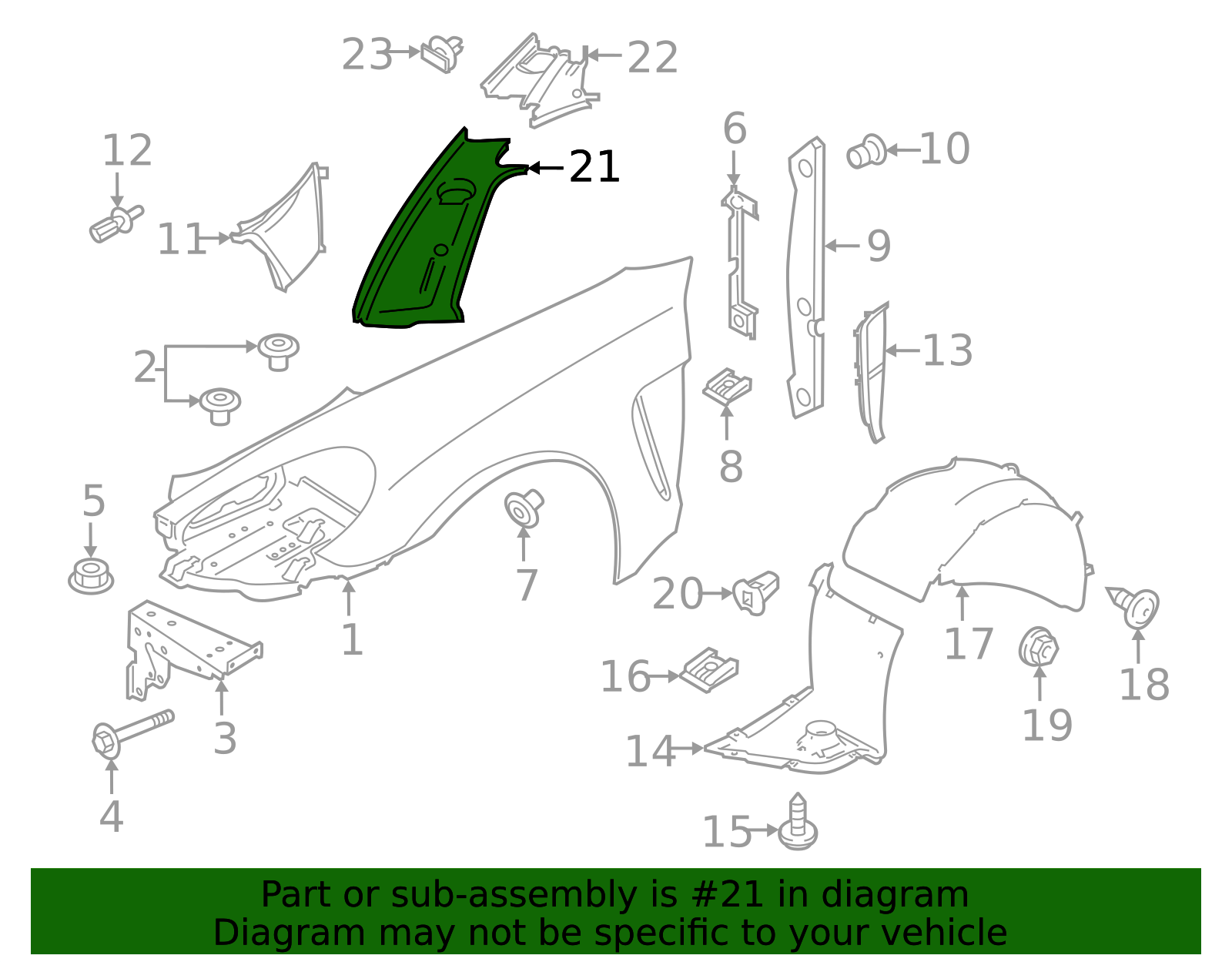 Fender Ledge Cover - Porsche (971-806-441-B-OK1)