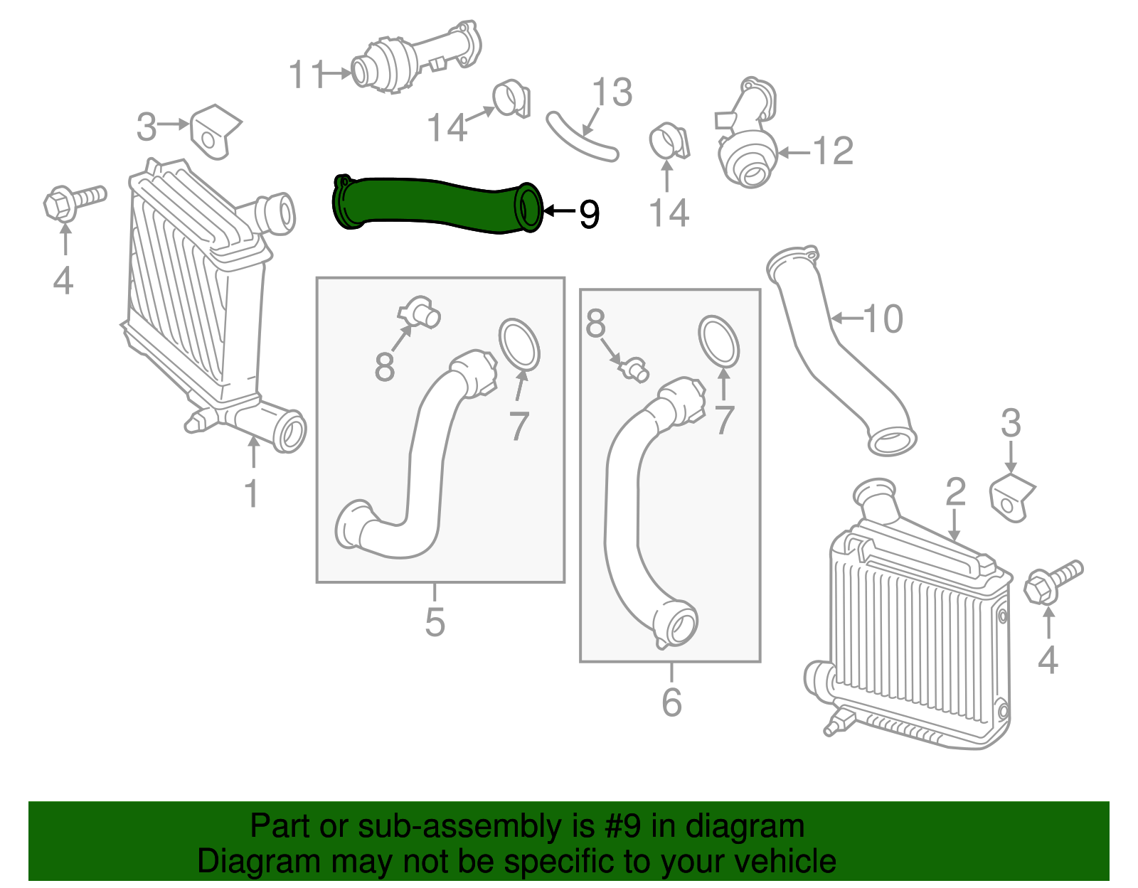 Inter-Cooler Hose - Porsche (971-145-708-BK)