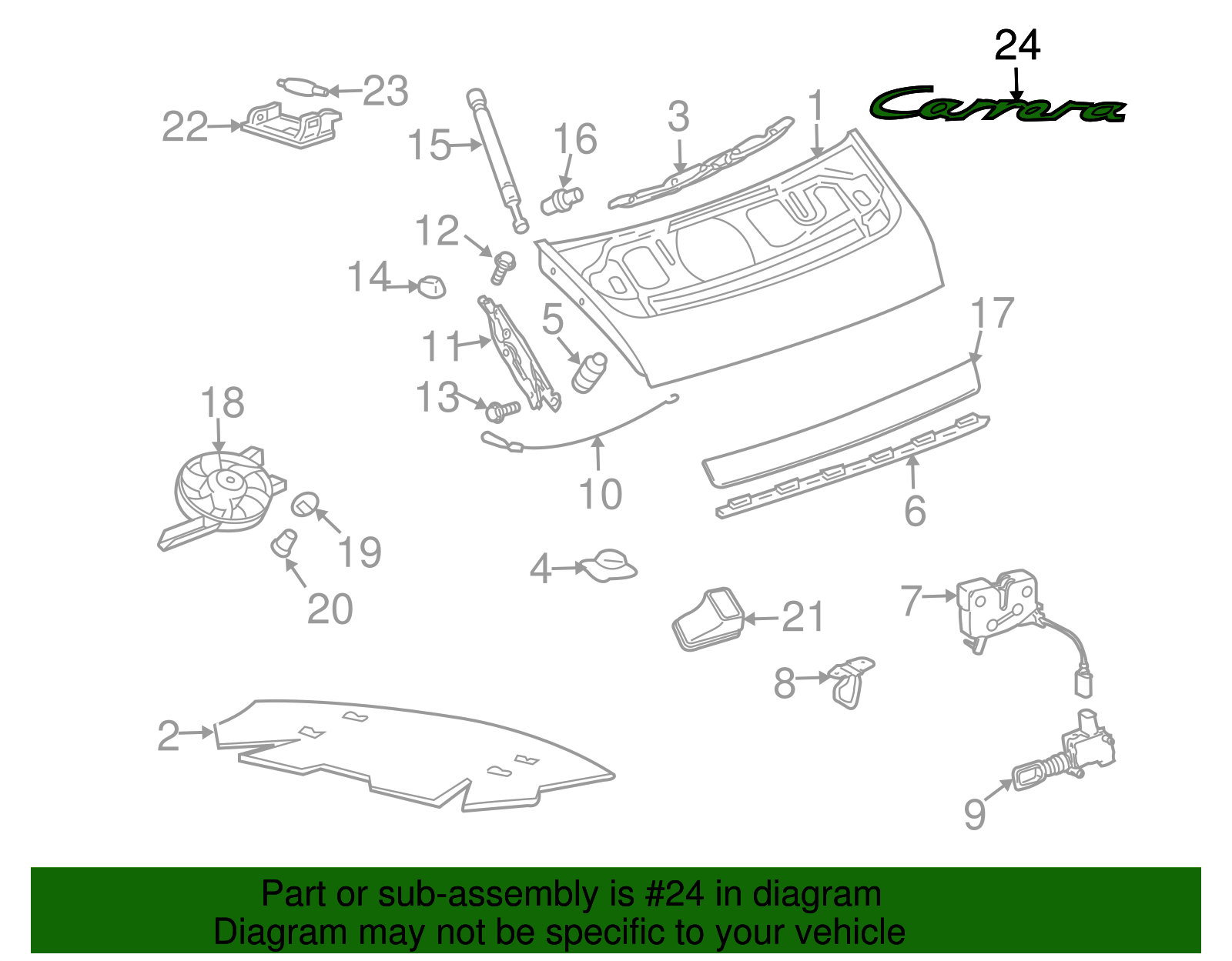 Deck Lid Emblem - Porsche (997-559-237-01)