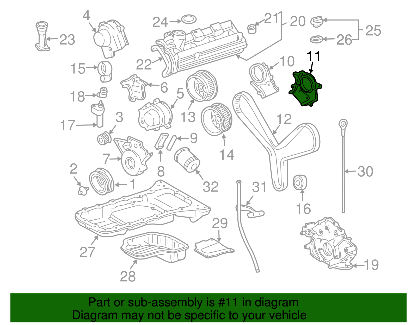 Front Cover - Toyota (11342-50021)