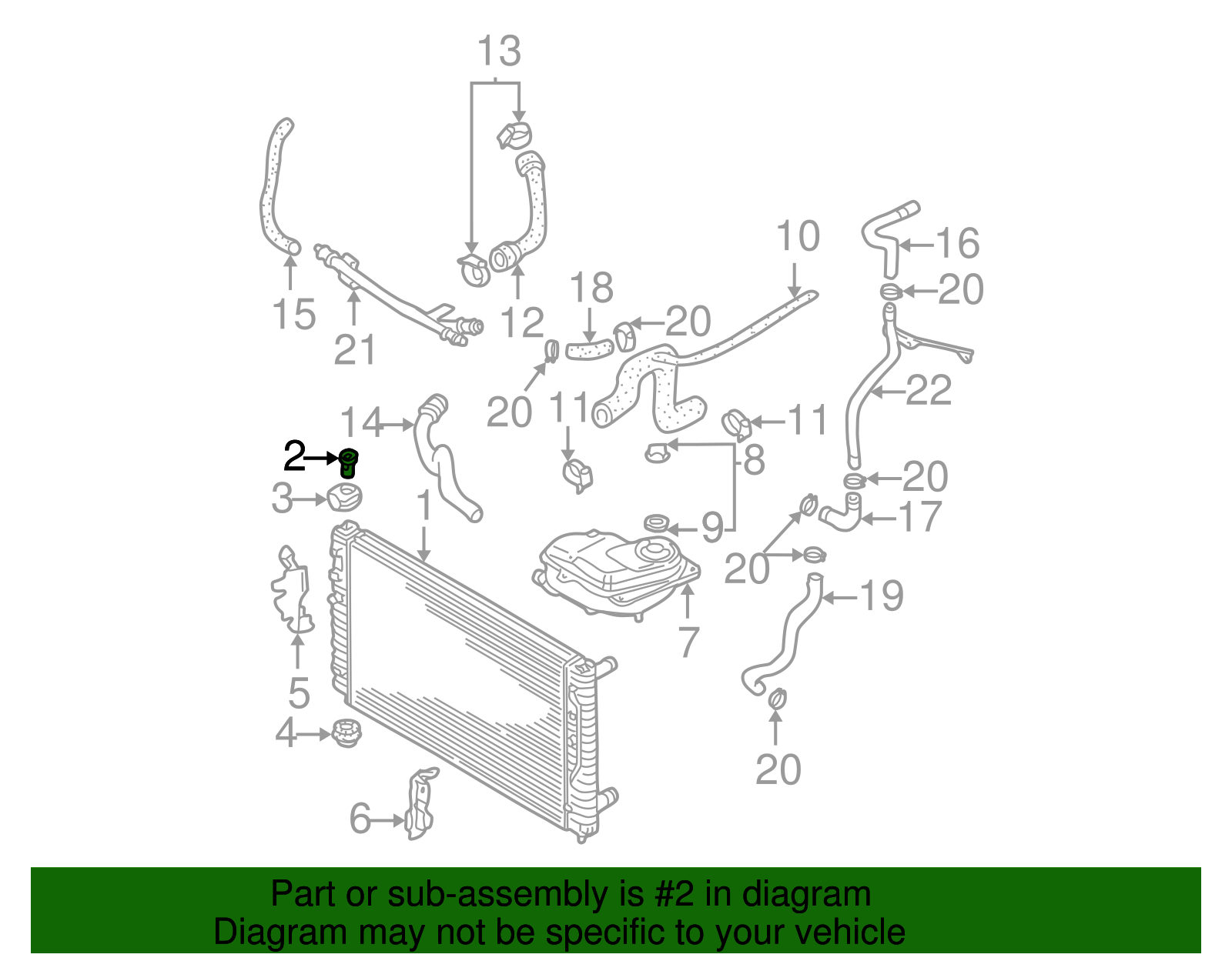 Radiator Mount Bolt - Volkswagen (8D0-121-200)