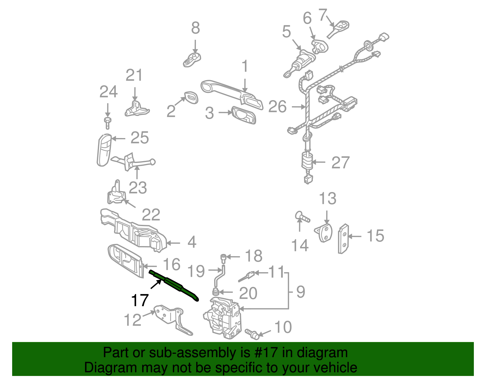Lock Cable - Volkswagen (1C0-837-085-E)
