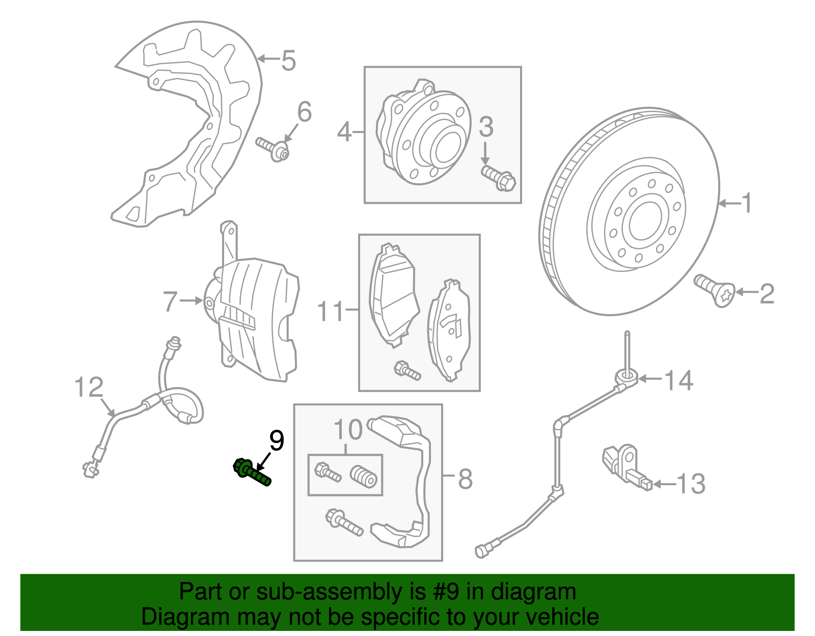 Disc Brake Caliper Anchor Plate Bolt - Volkswagen (WHT-010-085)