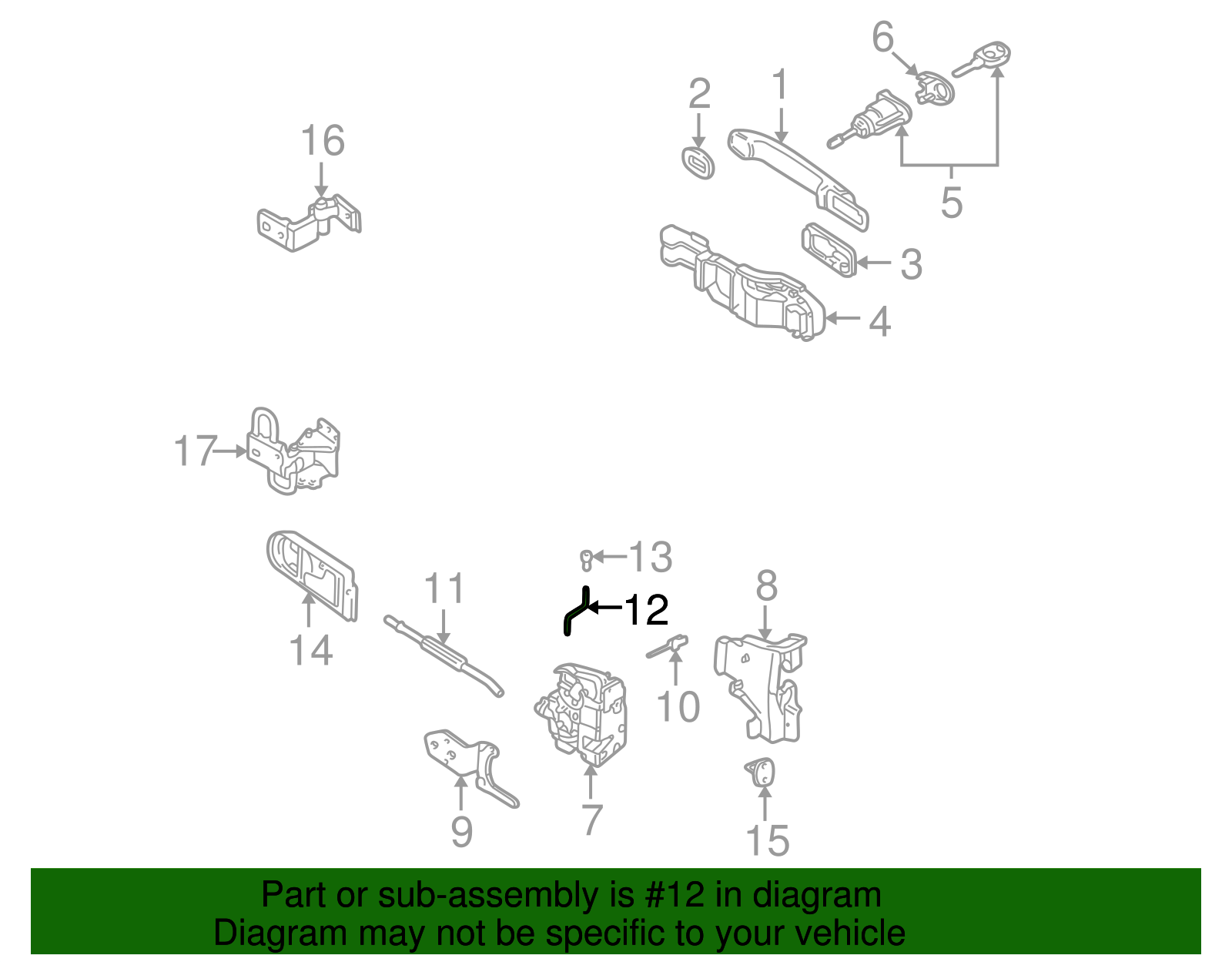 Lock Rod - Volkswagen (3B0-837-183-B)