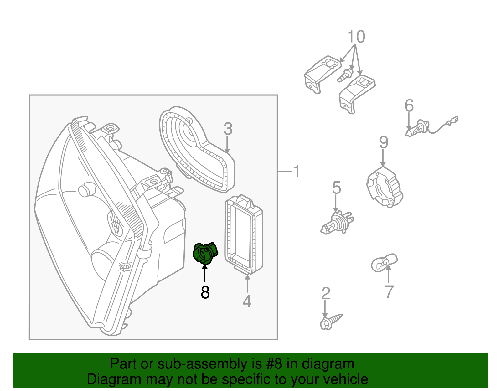 Headlight Socket - Volkswagen (1J0-953-123-B)