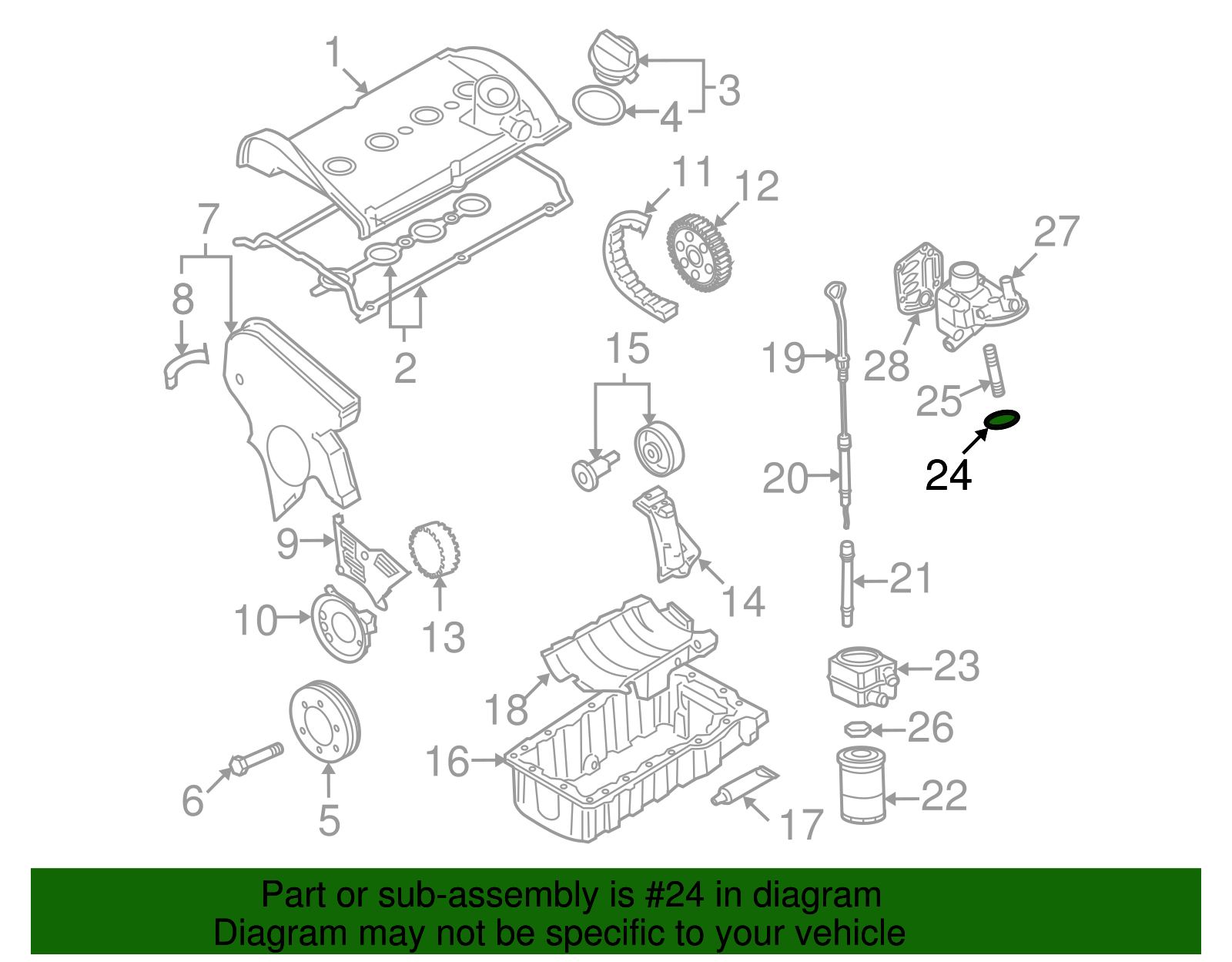 Engine Oil Cooler O-Ring - Volkswagen (038-117-070-A)