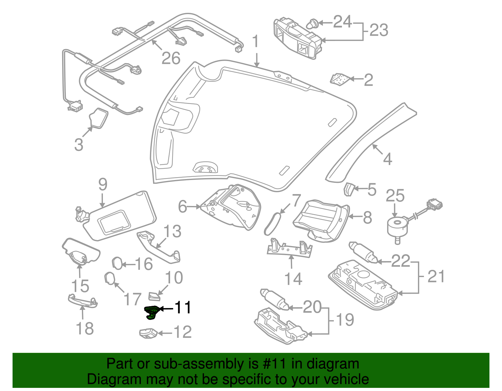 Sun-Visor Bracket - Volkswagen (3B0-857-561-B-Y20)