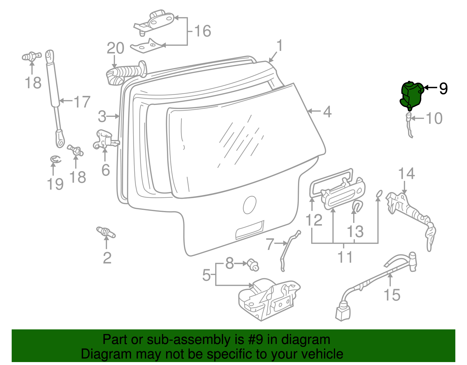 Trunk Lock Actuator Motor - Volkswagen (1M0-959-781-A)