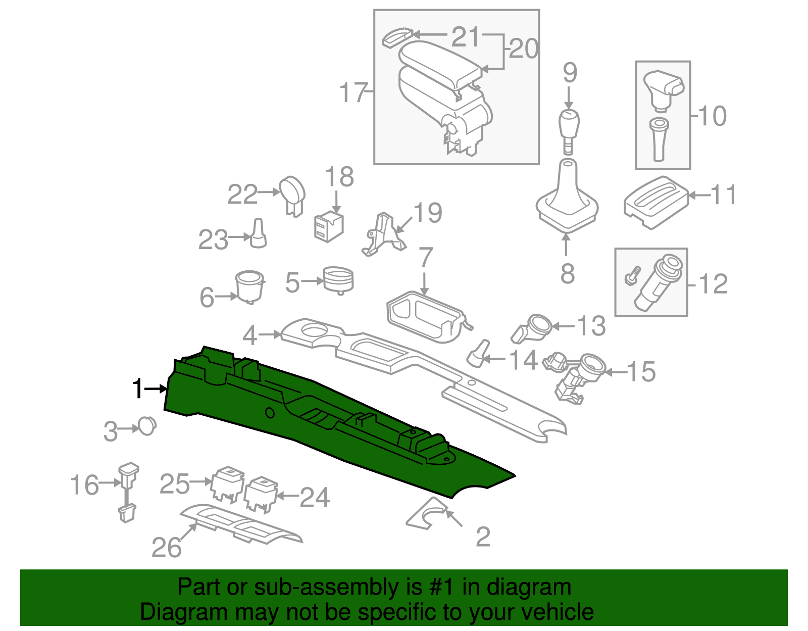 Console Body - Volkswagen (1C0-864-363-R-08H)