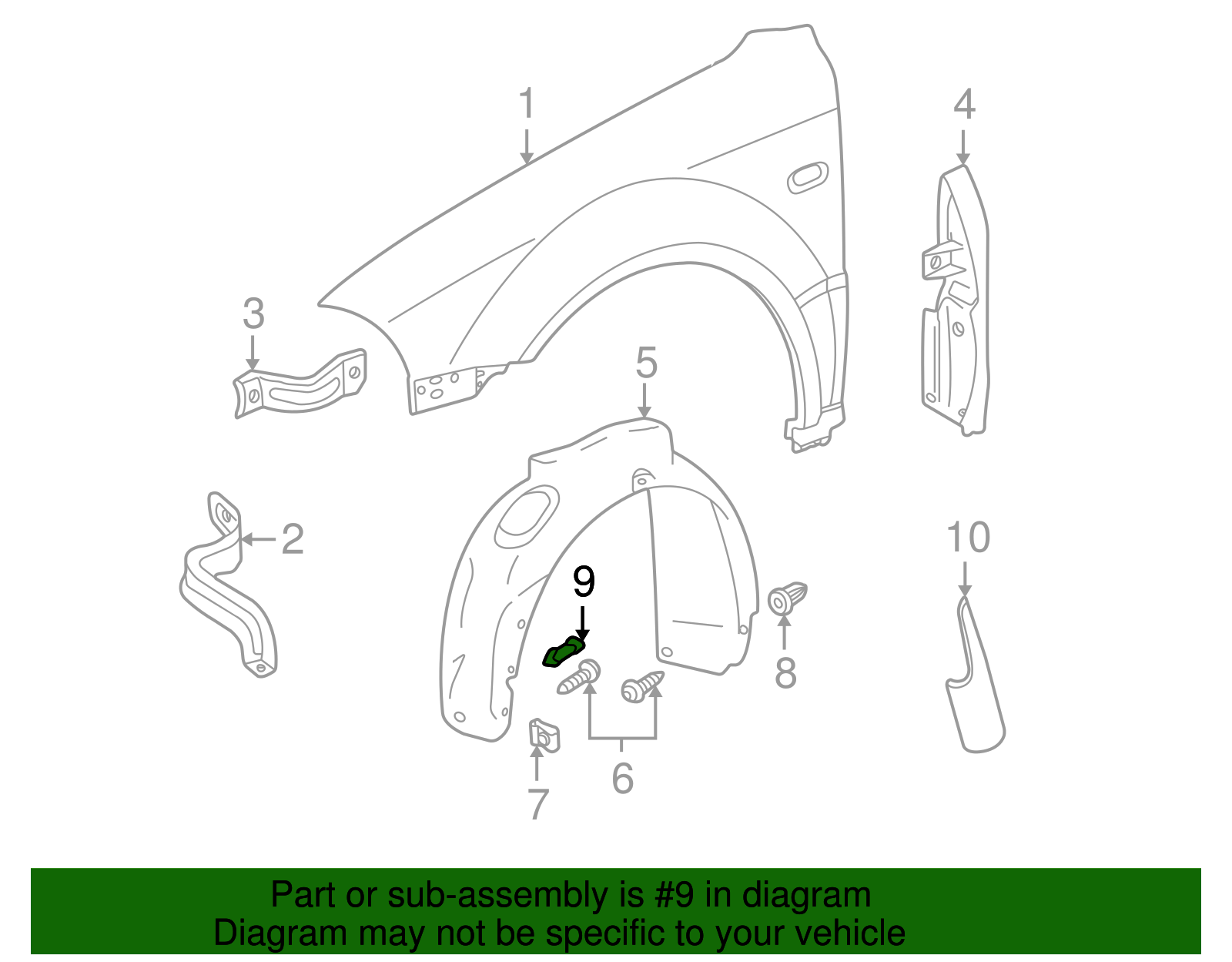 Fender Liner Pin - Volkswagen (4A0-805-121-A)