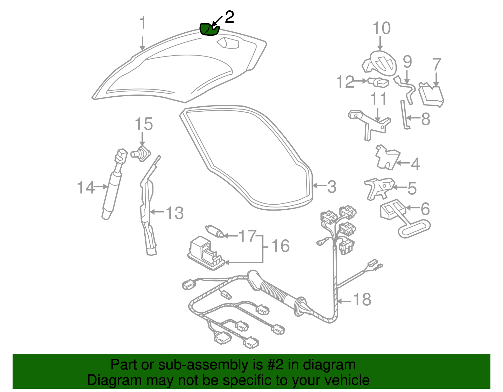 Lift Gate Stop - Volkswagen (1C0-827-249-C)