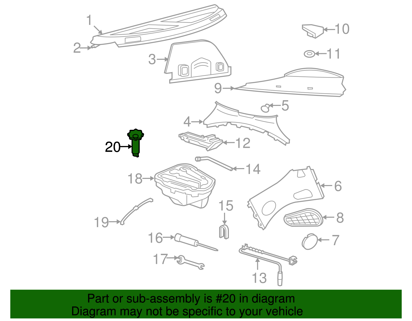 Spare Tire Retainer - Volkswagen (1J0-803-899-AC)