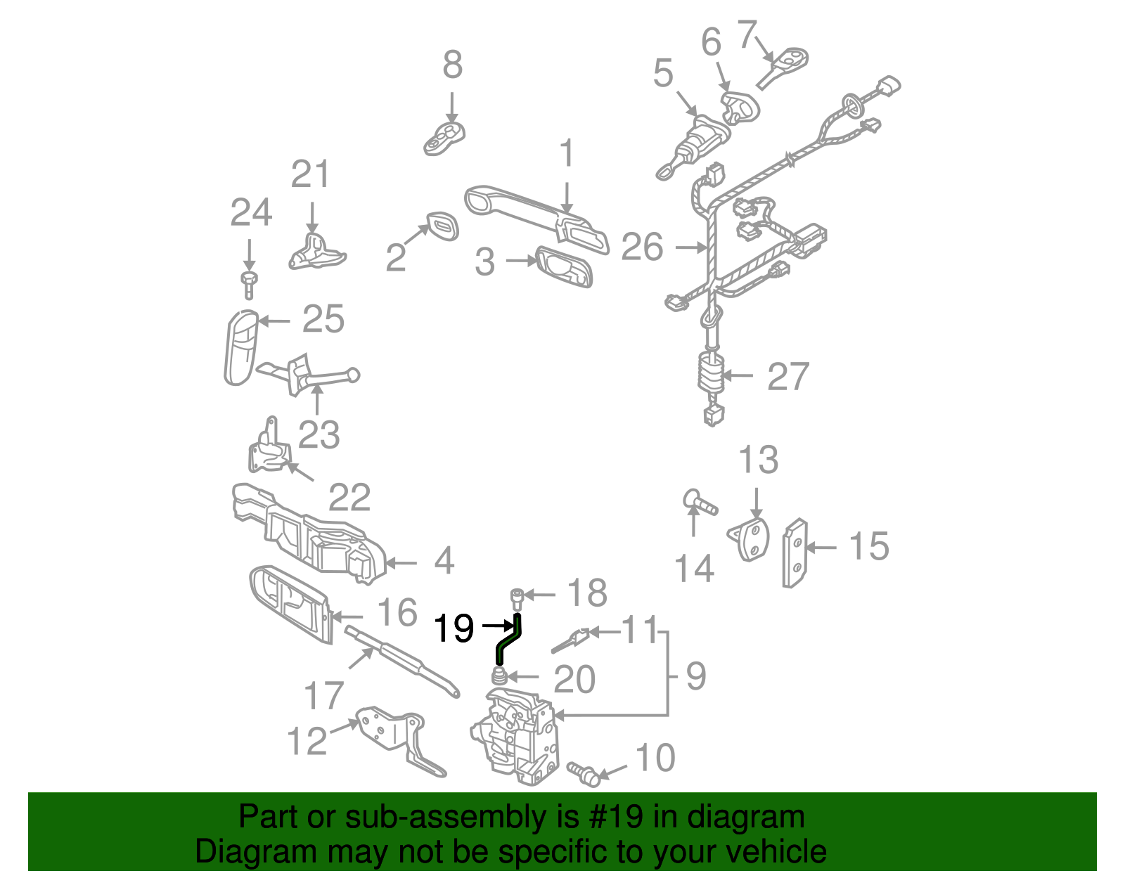 Lock Rod - Volkswagen (1C0-837-184-C)
