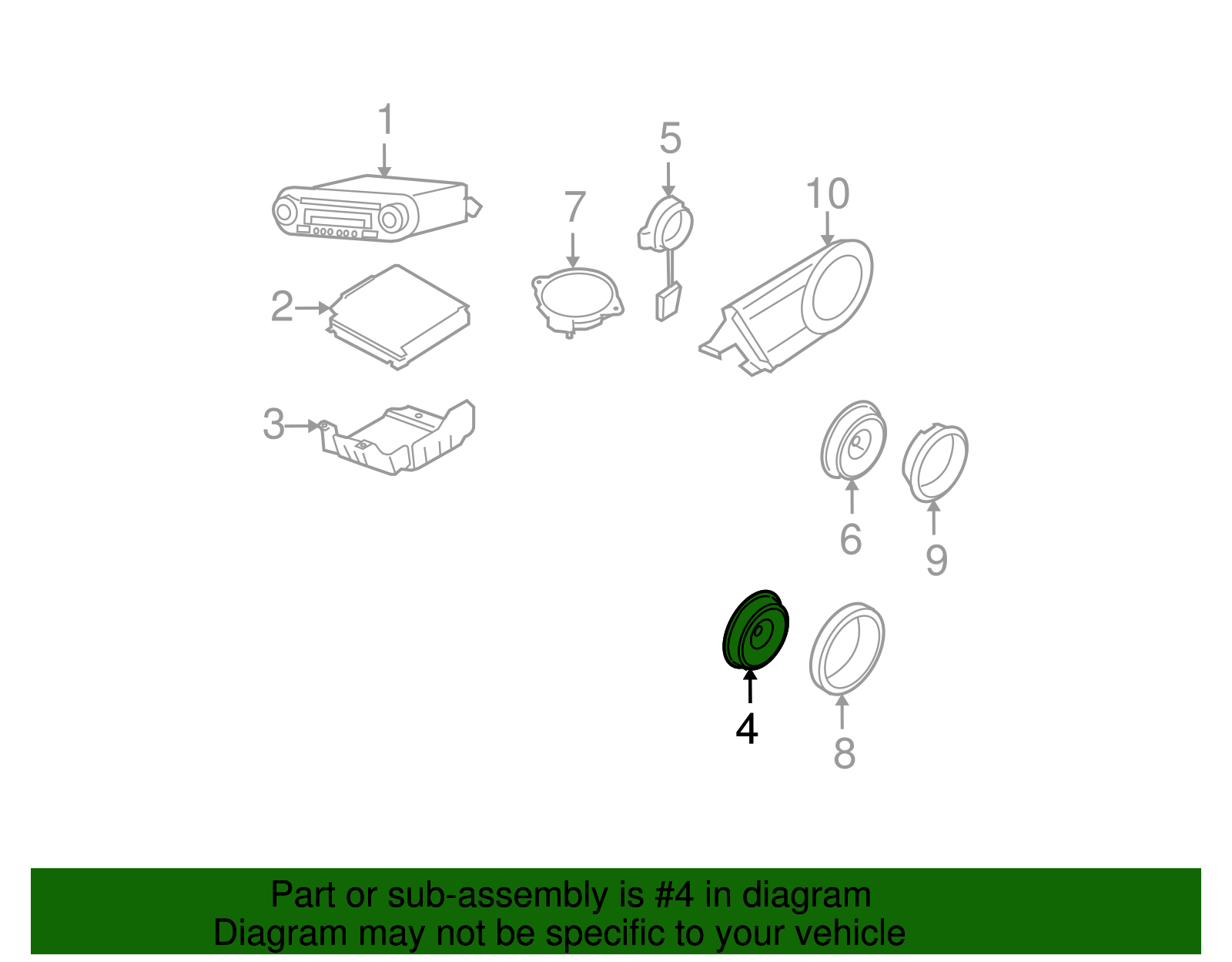 Front Dr Speaker - Volkswagen (1J0-035-411-G)