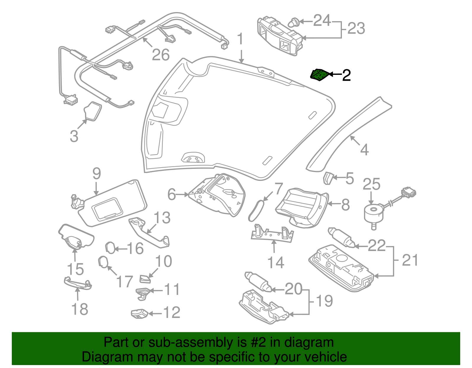 Headliner Spacer - Volkswagen (1C0-867-345-B)