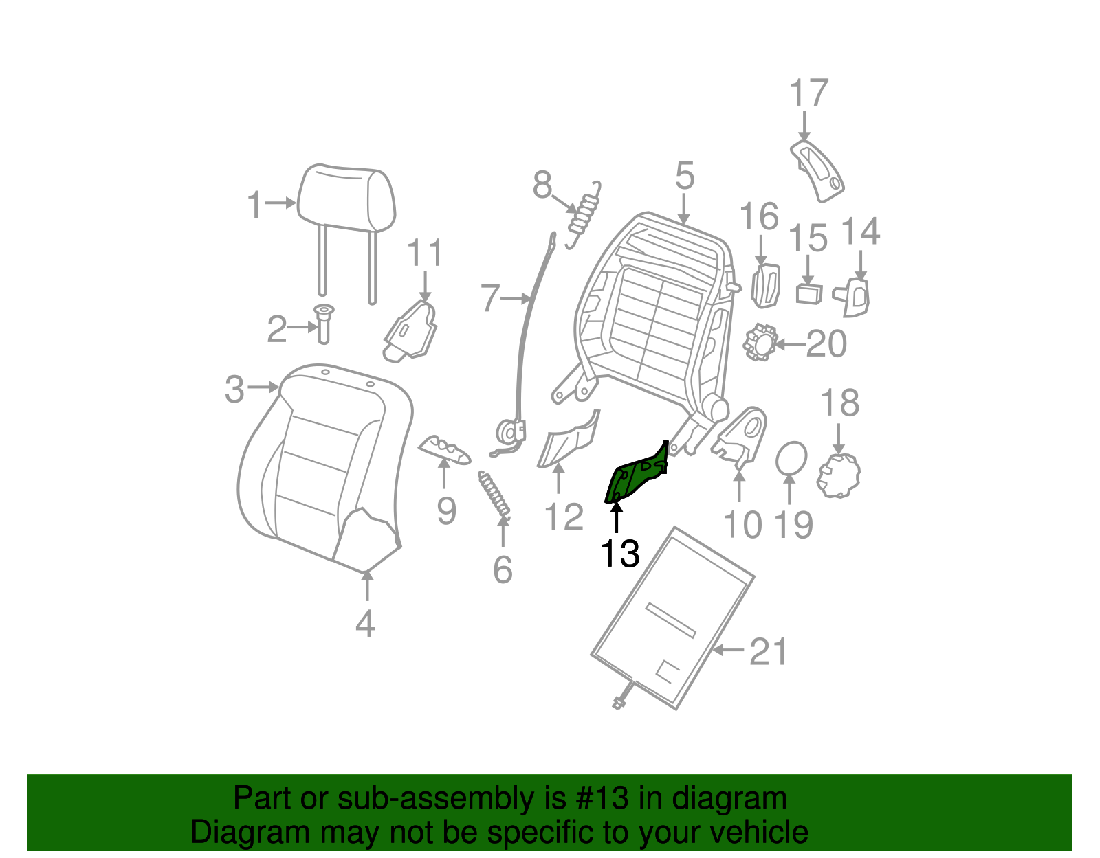 Seat Back Recliner Adjustment Mechanism Cover - Volkswagen (1C0-881-463-3PT)