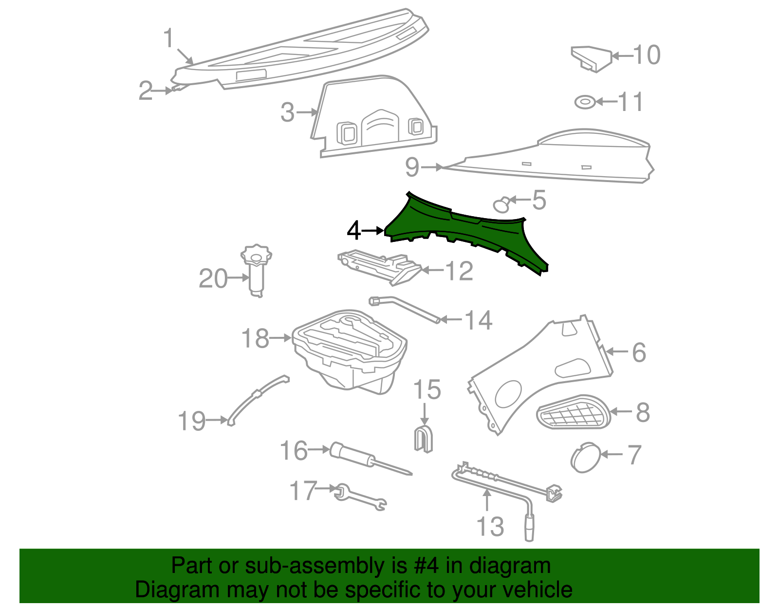 Rear Panel Trim - Volkswagen (1C0-863-459-F-B41)