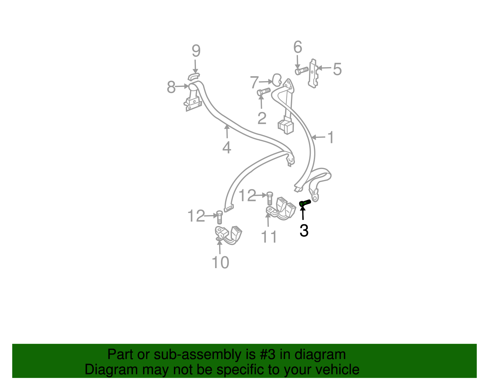 Seat Belt Lap And Shoulder Belt Bolt - Volkswagen (N-989-249-01)