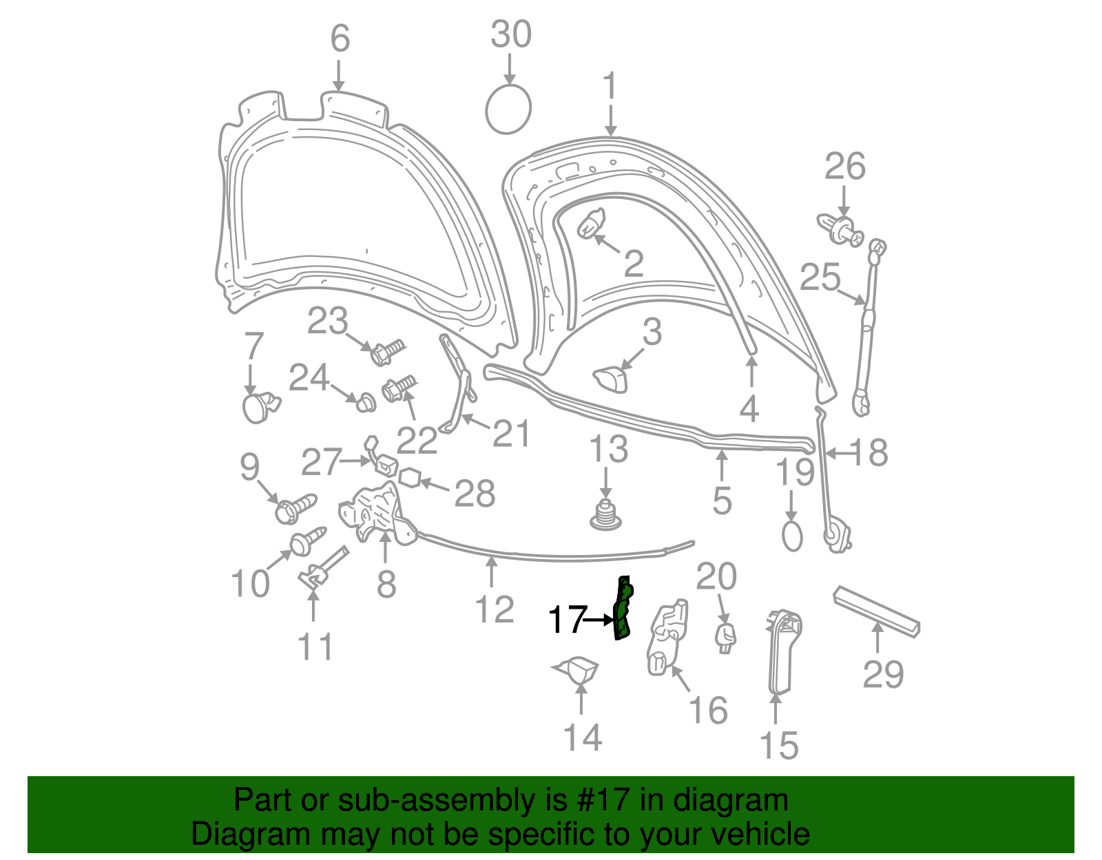 Release Handle Side Bracket - Volkswagen (1C0-823-573-A)
