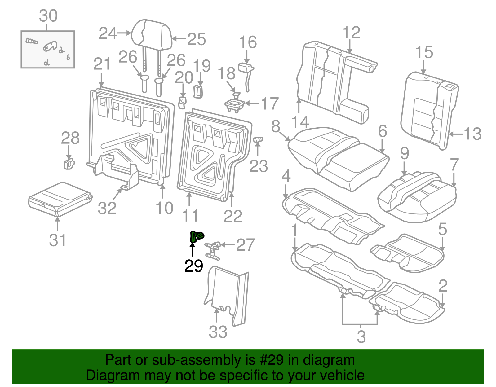 Seat Back Frame Cover - Volkswagen (8L0-886-197-A-9B9)