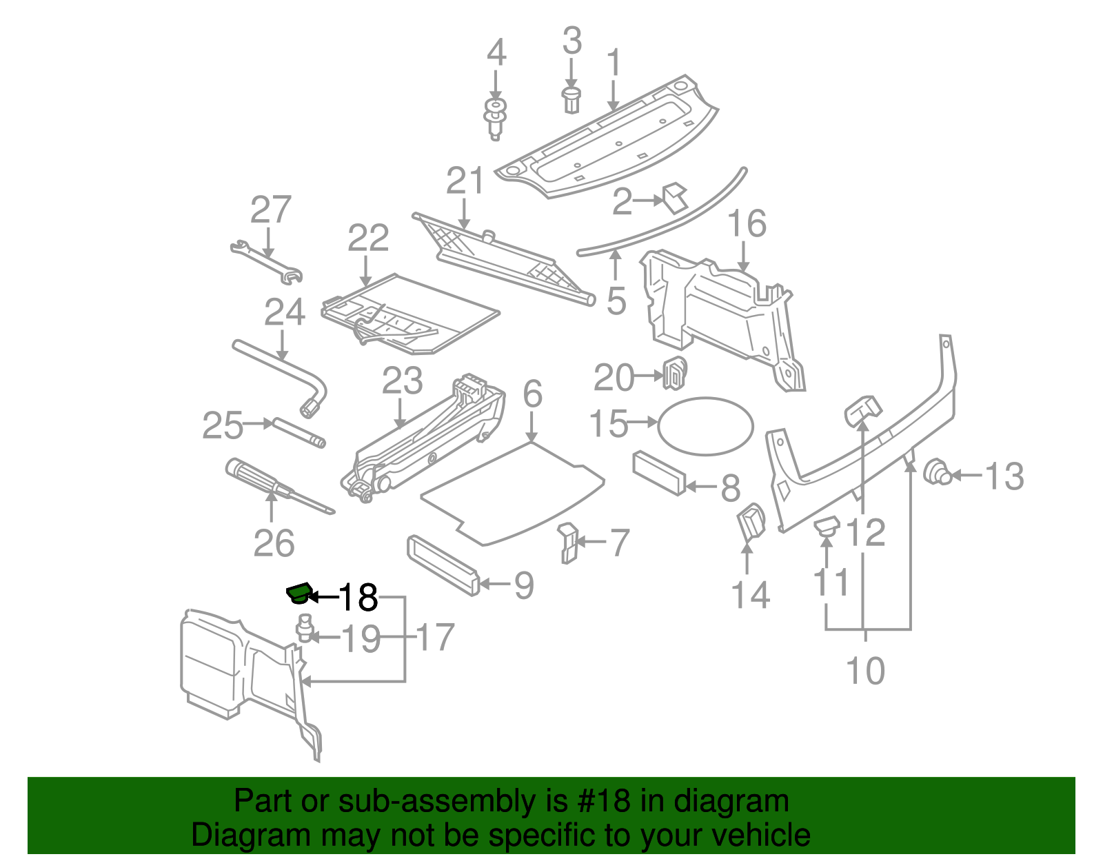 Top Cover Nut - Volkswagen (3B5-867-468-01C)