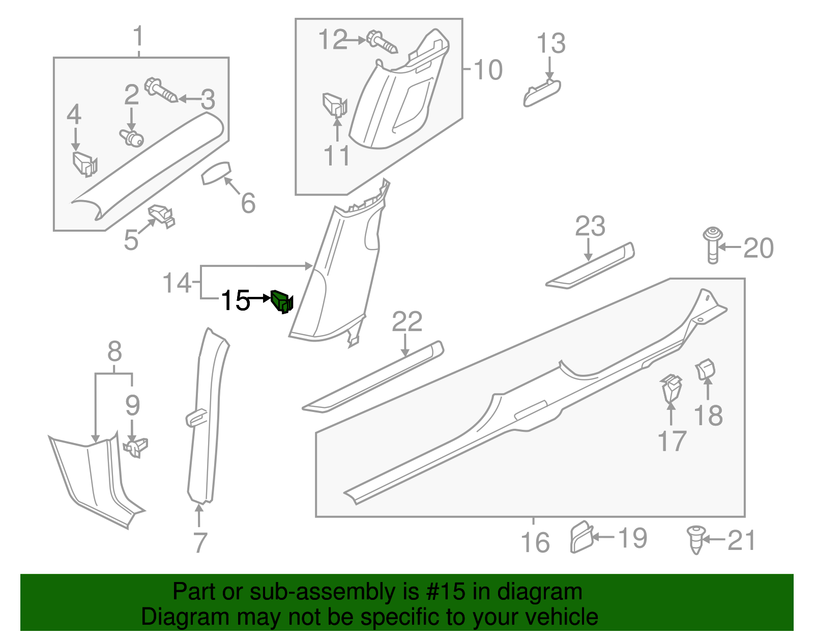Body B-Pillar Trim Panel Clip - Volkswagen (4A0-867-276-A)