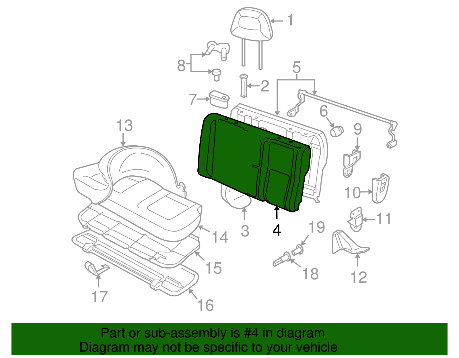 Seat Back Pad - Volkswagen (1C0-885-775-D)