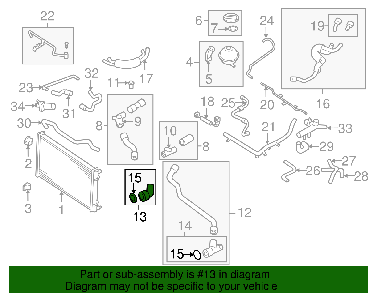 Upper Hose Coupling - Volkswagen (1C0-122-291)