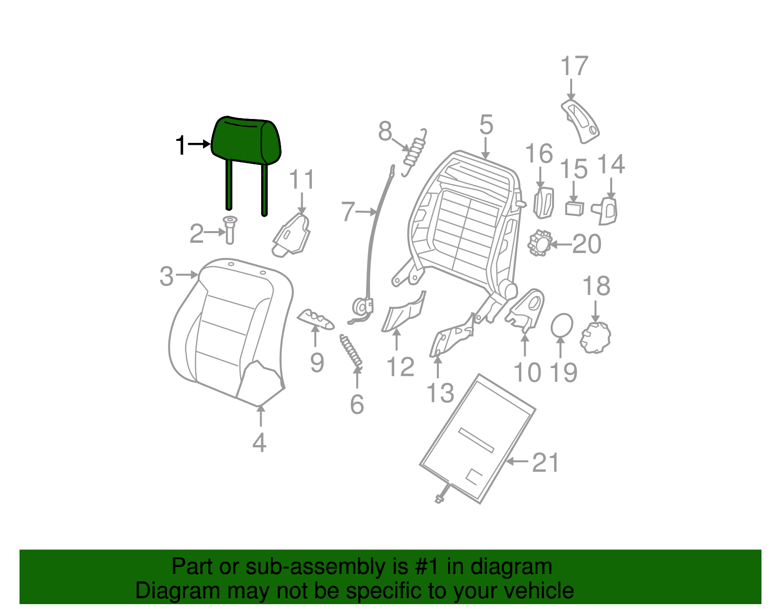 Headrest - Volkswagen (1C0-881-901-AB-5QT)